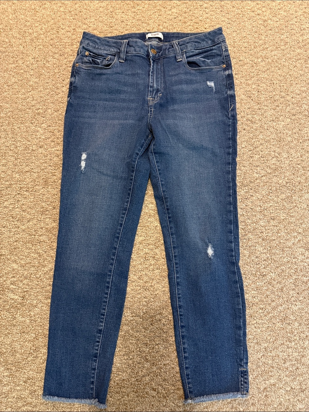 Kensie Dark Blue Ankle Distressed Jeans
